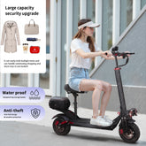 1200W Foldable Electric Scooter for Adults – 34mph Max Speed, 37 Miles Range, Dual Suspension, 11'' Off-Road Tires, APP Control, LCD Display, Storage Case