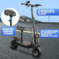 T11PLUS Dual 3000W Electric Scooter - 50mph, 55mi Range, Off-Road Tires