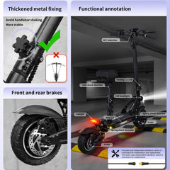 Dual Motor Foldable Electric Scooter with Seat – 41mph Max Speed Off-Road & City Commute E-Scooter for Adults