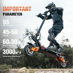 Ultimate Adventure E-Scooter: 6000W , 50MPH, 50mi Range | IPX5, Foldable Design