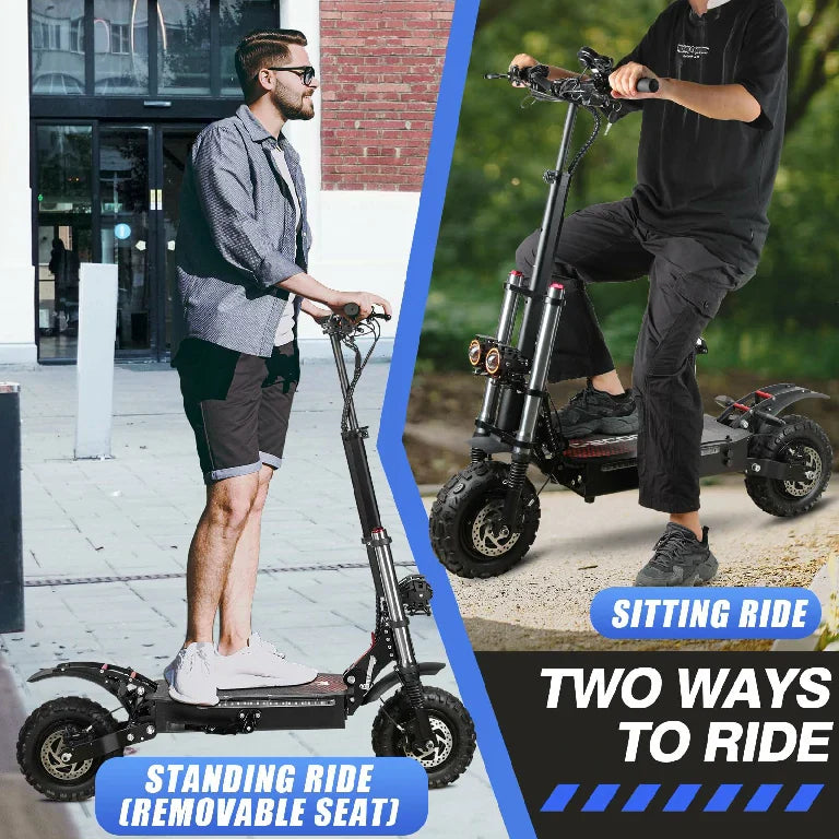 T11PLUS Dual 3000W Electric Scooter - 50mph, 55mi Range, Off-Road Tires