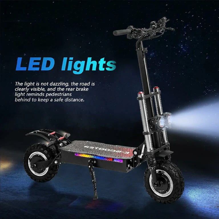 T11PLUS Dual 3000W Electric Scooter - 50mph, 55mi Range, Off-Road Tires